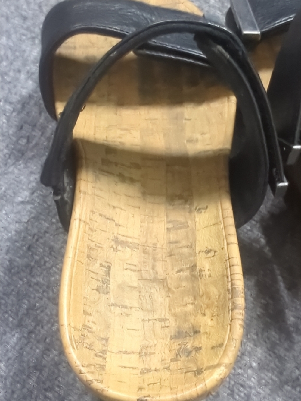 Vionic Sandals Womens 7 Black Double-Strap Pepper Cork Wedge CoastalResort Wear - Picture 5 of 14
